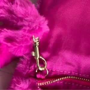 Beautiful neon big faux fur wallet/wristlet